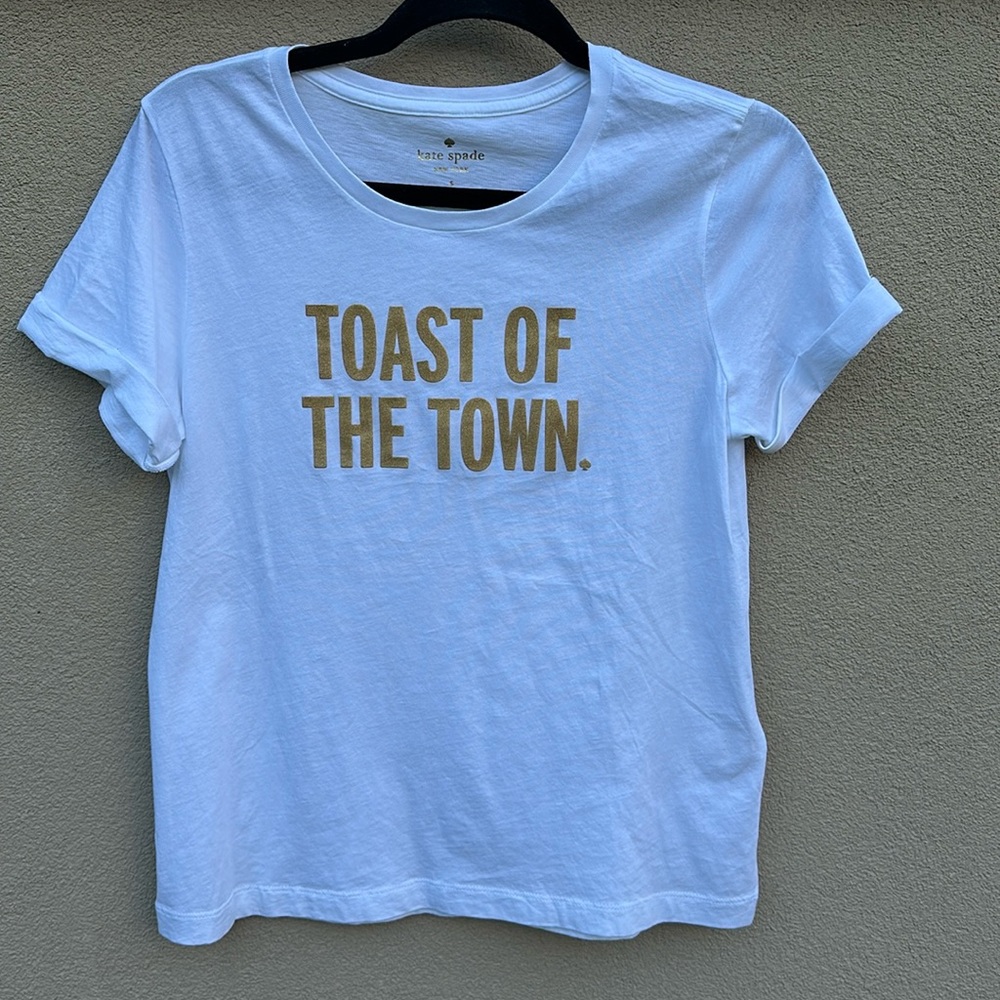 Kate Spade 🔥 “Toast of the Town” Tee Shirt Short Sleeve Sz S